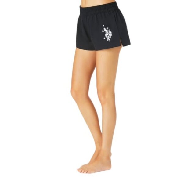 U.S. POLO ASSN. Women's Short Stretch Cover Up Swimwear Black Size M - Picture 3 of 10